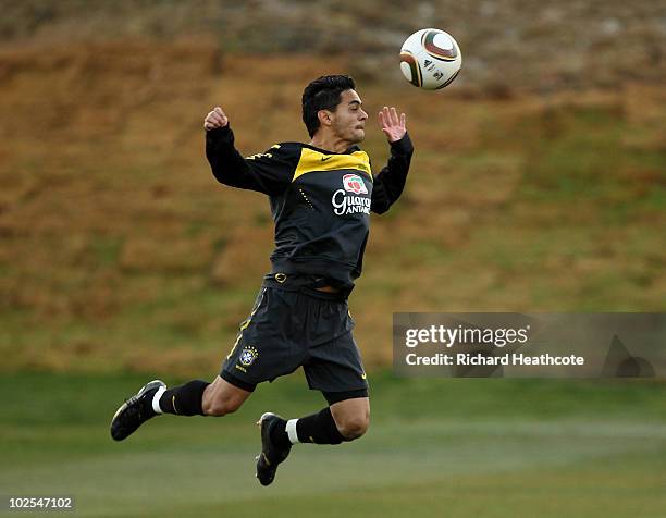 Josue in action during the Brazil team training session at St Stithians College on June 30, 2010 in Johannesburg, South Africa. Brazil will play The...