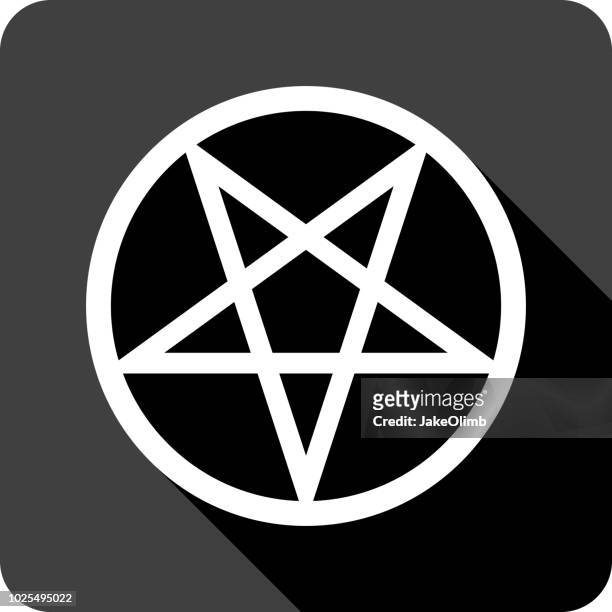 pentagramm symbol silhouette - pentagramm stock-grafiken, -clipart, -cartoons und -symbole