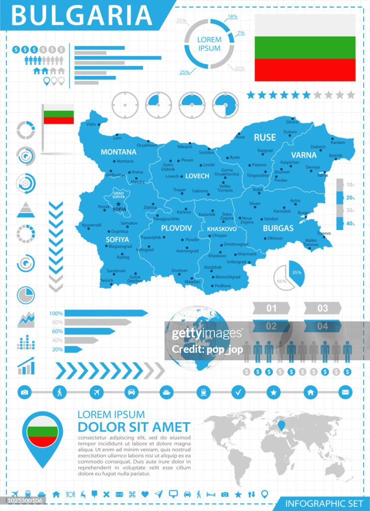 Map of Bulgaria - Infographic Vector
