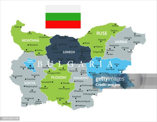 map of bulgaria - vector - sofia stock illustrations