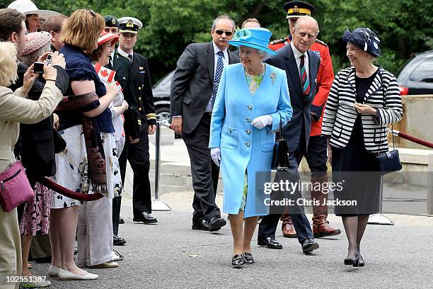 Queen Elizabeth II and Prince Philip, Duke of Edinburgh arrive at Government House on June 30, 2010 in Ottawa, Canada. The Queen and Duke of...