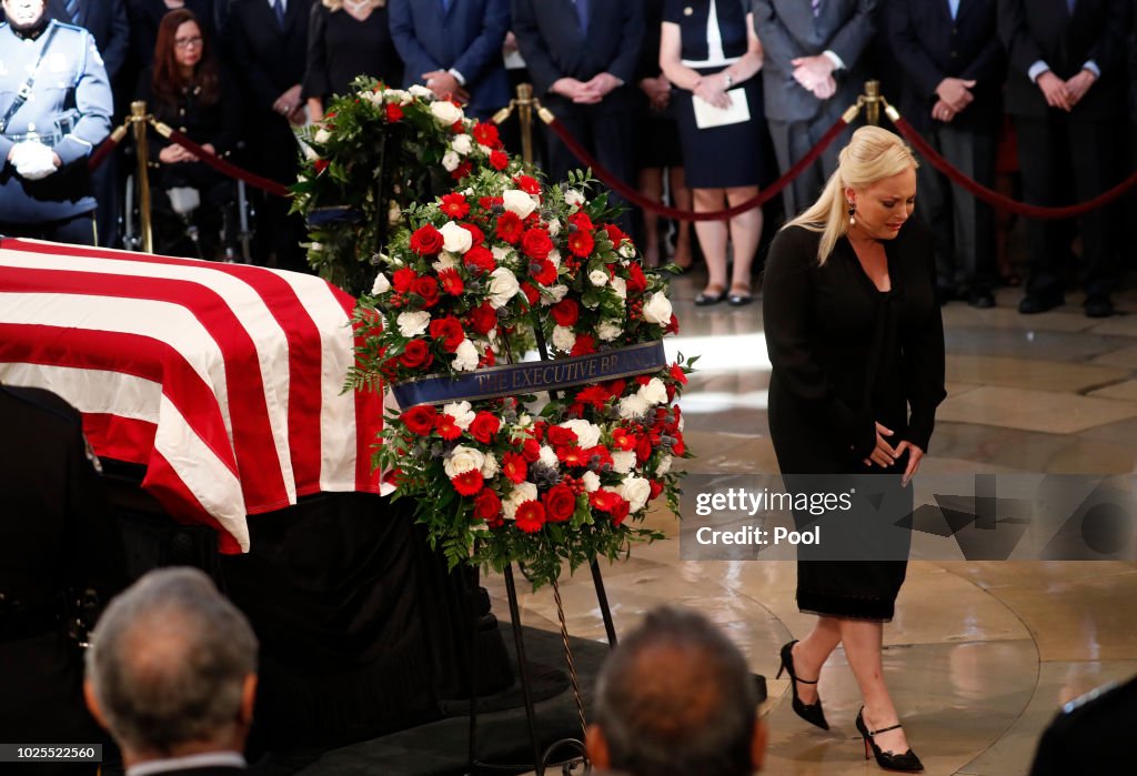 Sen. John McCain (R-AZ) Lies In State In The Rotunda Of U.S. Capitol