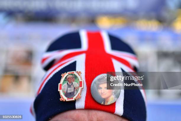 Tribute on the Golden Gates of Kensington Palace, ahead of the 21st anniversary of Princess Diana's death, London on August 31, 2018. People gathered...