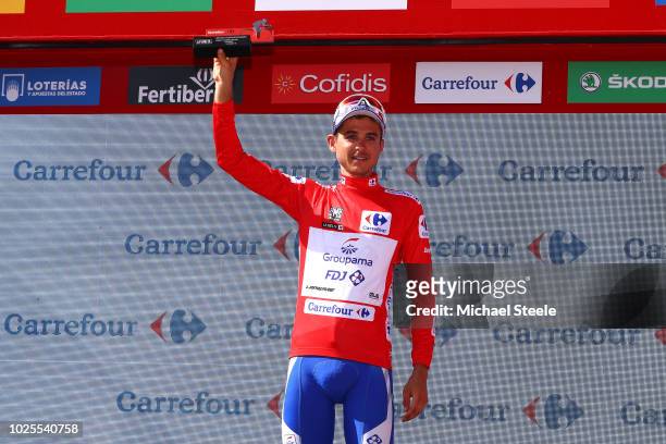 Podium / Rudy Molard of France and Team Groupama FDJ Red Leaders Jersey / Celebration / during the 73rd Tour of Spain 2018, Stage 7 a 185,7km stage...