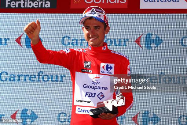 Podium / Rudy Molard of France and Team Groupama FDJ Red Leaders Jersey / Celebration / during the 73rd Tour of Spain 2018, Stage 7 a 185,7km stage...