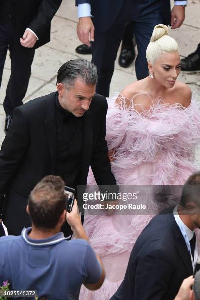 Christian Carino and Lady Gaga are seen during the 75th Venice Film Festival on August 31, 2018 in Venice, Italy.