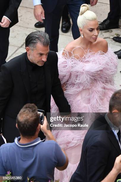 Christian Carino and Lady Gaga are seen during the 75th Venice Film Festival on August 31, 2018 in Venice, Italy.