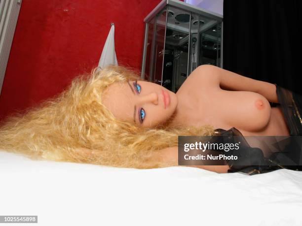 Silicon sex dolls for sexual encounters sitting at the 'Sex-doll' brothel on August 31, 2018 in Turin, Italy. The first italian sex-doll brothel will...