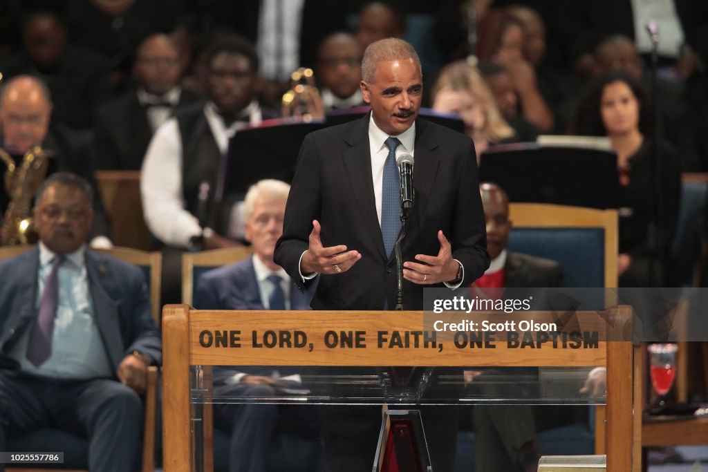 Soul Music Icon Aretha Franklin Honored During Her Funeral By Musicians And Dignitaries