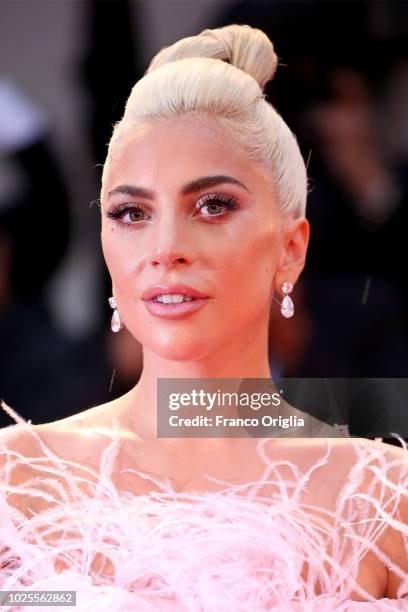 Lady Gaga walks the red carpet ahead of the 'A Star Is Born' screening during the 75th Venice Film Festival at Sala Grande on August 31, 2018 in...