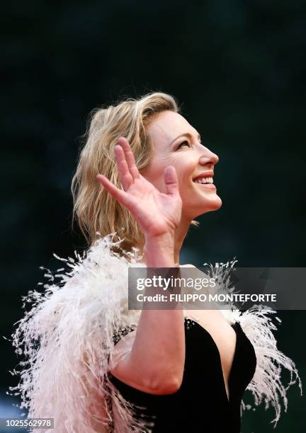 Actress Cate Blanchett arrives for the premiere of the film "A Star is Born" presented out of competition on August 31, 2018 during the 75th Venice...