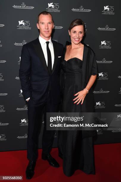 Benedict Cumberbatch and Jaeger-LeCoultre CEO Catherine Renier arrive for the Jaeger-LeCoultre Gala Dinner during the 75th Venice International Film...