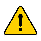 Attention icon. Warning sign. Exclamation point. Vector illustration