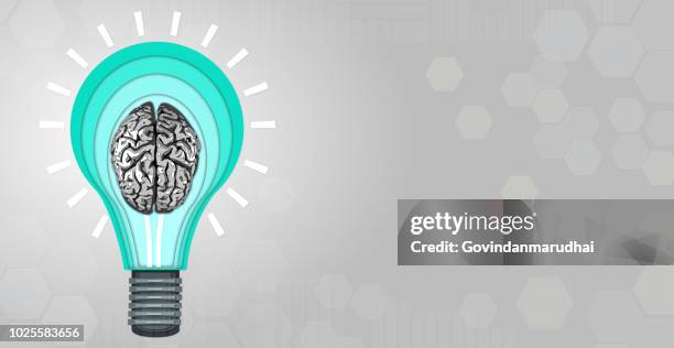 vector of light bulb brain shape abstract - question time stock illustrations