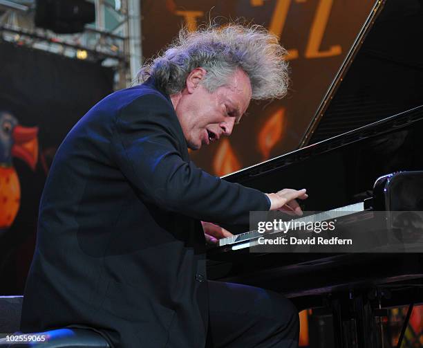 Joachim Kuhn performs on stage as part of the Jazz A Vienne Festival on June 25, 2010 in Vienne, France.