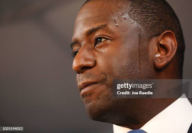 Andrew Gillum the Democratic candidate for Florida Governor speaks during a campaign rally at the International Union of Painters and Allied Trades...