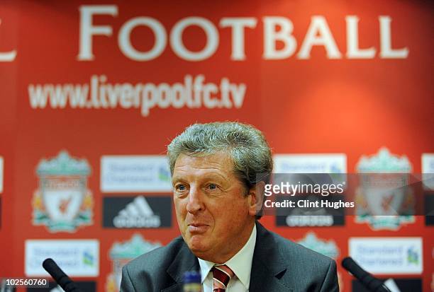 Roy Hodgson is unveiled as the new Liverpool FC manager at Anfield on July 01, 2010 in Liverpool, England.