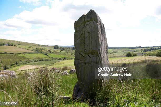 ogham stone n ireland - megalith stock pictures, royalty-free photos & images