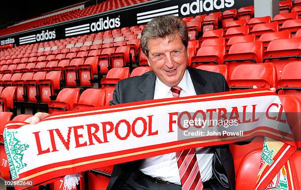 Roy Hodgson the new manager of Liverpool FC is unveiled at Anfield on July 01, 2010 in Liverpool, England.