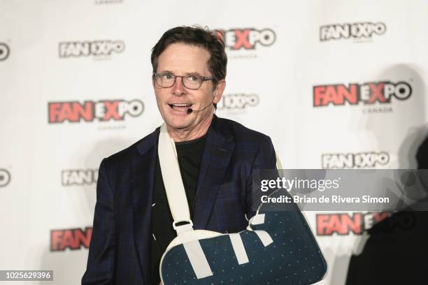 Actor Michael J. Fox attends An Evening With the Cast of "Back To The Future" at the Metro Toronto Convention Centre on August 31, 2018 in Toronto,...