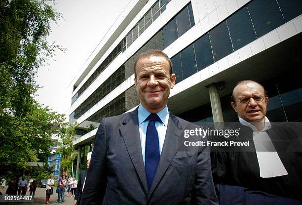 French photographer and artist Francois-Marie Banier and his lawyer Herve Temime leave Nanterre courthouse on July 1, 2010 near Paris, France. Banier...