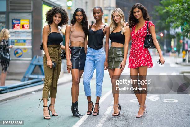 Jamea Lynee, Mileshka Cortes, Isilda Moreira, Shani Zigron and Danielle Knudson attend casting for the 2018 Victoria's Secret Fashion Show in Midtown...