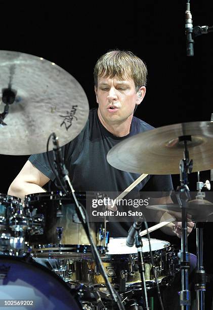 Musician Keith Carlock performs onstage during the John Mayer "Battle Studies" tour at JCB Hall on May 11, 2010 in Tokyo, Japan.