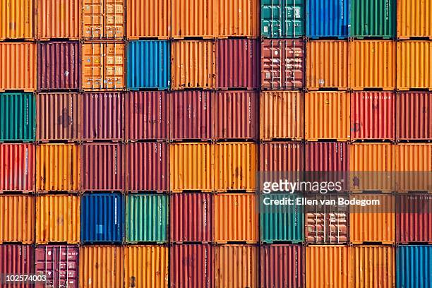 containers - containers harbour stock pictures, royalty-free photos & images
