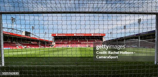 General View at Walsall during the Sky Bet League One match between Walsall and Blackpool at Bescot Stadium on September 1, 2018 in Walsall, United...