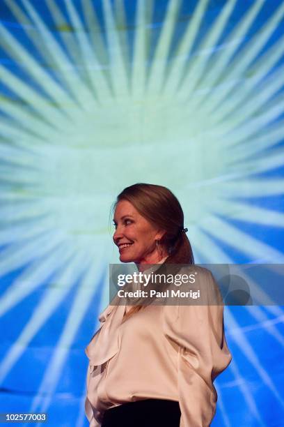 Lisa Niemi, wife of the late Patrick Swayze, attends the 2010 NCCS Rays of Hope awards gala at the Andrew W. Mellon Auditorium on April 28, 2010 in...