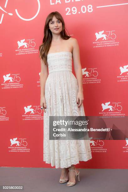 Dakota Johnson attends 'Suspiria' photocall during the 75th Venice Film Festival at Sala Casino on September 1, 2018 in Venice, Italy.