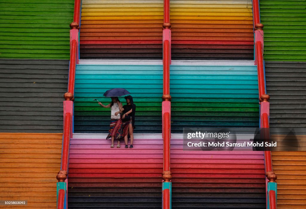 The 272-Step Stairs Leading Up To The Sri Subramaniar Swamy Temple Are Painted With Bright Colors