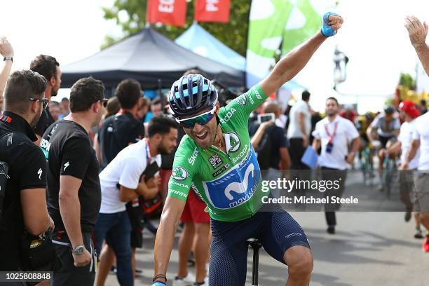 Arrival / Alejandro Valverde of Spain and Movistar Team Green Sprint Jersey / Celebration / during the 73rd Tour of Spain 2018 / Stage 8 a 195,1km...