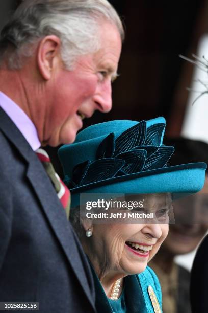 Queen Elizabeth II, Prince Charles, Prince of Wales and Princess Anne, Princess Royal attend the annual Braemar Highland Gathering on September 1,...