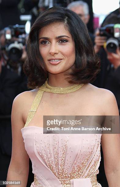 Actress Salma Hayek attends the Palme d'Or Closing Ceremony held at the Palais des Festivals during the 63rd Annual International Cannes Film...