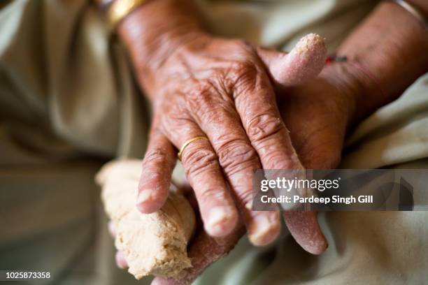 chapatti dough being prepared for langar, which translates to community dinner, at the golden temple (also known as sri harmandir sahib gurdwara) during the vaisakhi festival in amritsar, punjab, india - baisakhi stock pictures, royalty-free photos & images