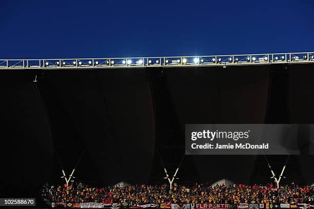 Brazil fans show their colours prior to the 2010 FIFA World Cup South Africa Quarter Final match between Netherlands and Brazil at Nelson Mandela Bay...