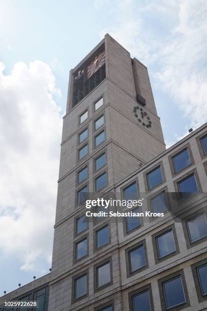 close up on the rathaus of stuttgart, germany - 1956 2018 stock pictures, royalty-free photos & images