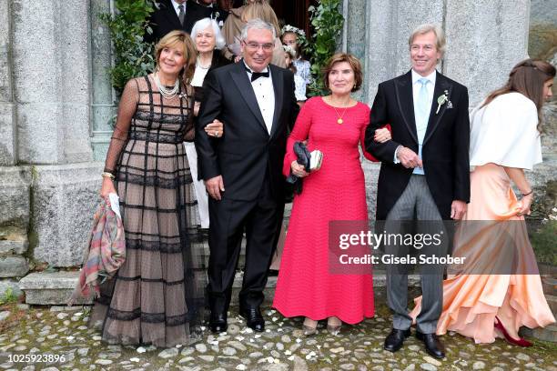 Parents Princess Ursula, Uschi of Bavaria and Metin Kaya, Guelseren Kaya and Leopold, Poldi of Bavaria during the wedding of Prince Konstantin of...