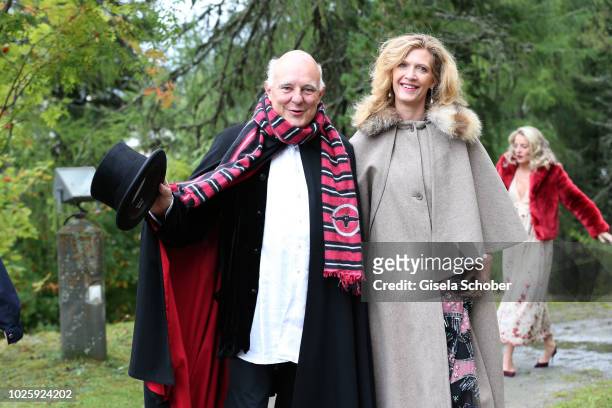 Rolf Sachs and Princess Mafalda von Hessen, of Hessen, during the wedding of Prince Konstantin of Bavaria and Deniz Kaya at the french church 'Eglise...