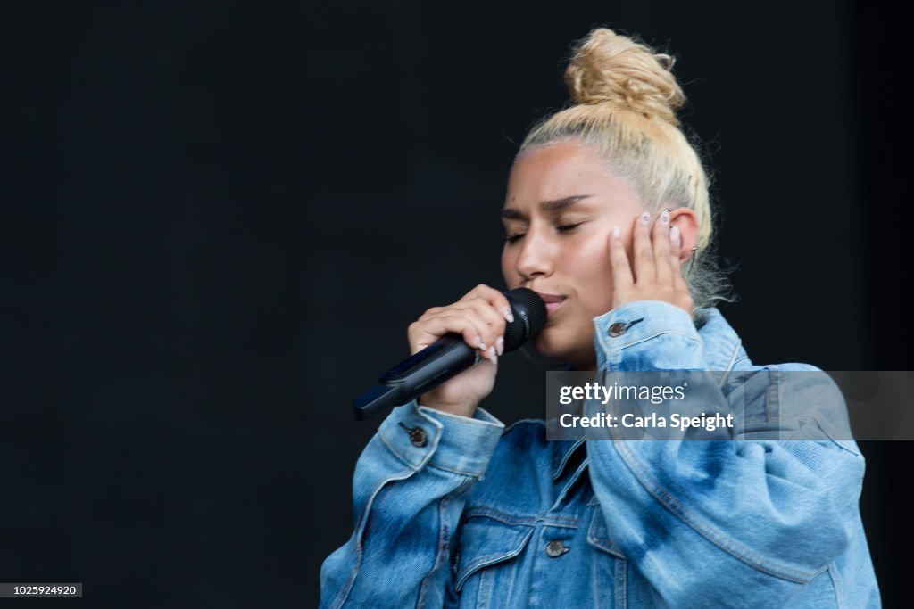 Raye 2018 Raye performs on stage during Fusion Festival 2018 at Otterspool ...
