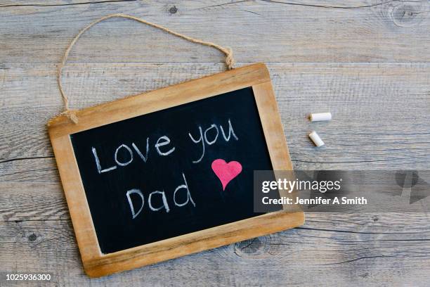 father's day message - chalk heart stock pictures, royalty-free photos & images