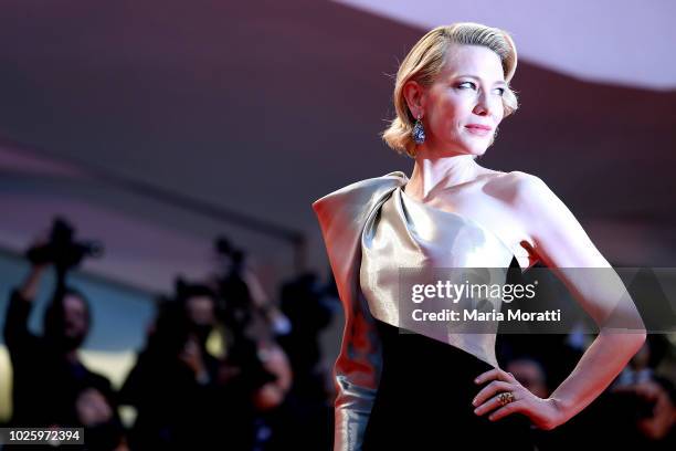 Cate Blanchett walks the red carpet ahead of the 'Suspiria' screening during the 75th Venice Film Festival at Sala Grande on September 1, 2018 in...