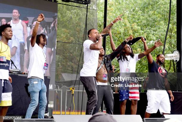 Trouble performs on the Tidal Stage during the 2018 Made In America Festival - Day 1 at Benjamin Franklin Parkway on September 1, 2018 in...