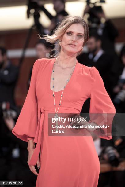 Malgosia Bela walks the red carpet ahead of the 'Suspiria' screening during the 75th Venice Film Festival at Sala Grande on September 1, 2018 in...