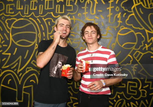 Rocky Lynch and Ross Lynch of The Driver Era attend McDonald's at Made In America Festival on September 1, 2018 in Philadelphia, Pennsylvania.