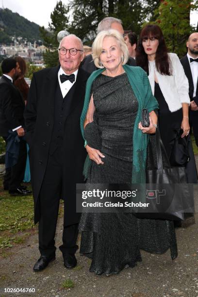 Peter Lanz and his wife Inge Wrede-Lanz during the wedding of Prince Konstantin of Bavaria and Princess Deniz of Bavaria, born Kaya, at the french...