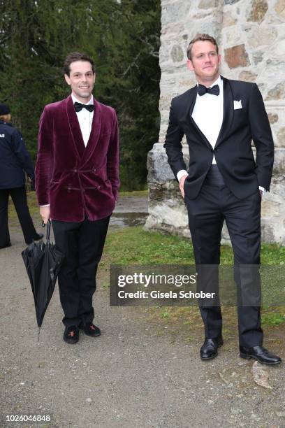 Franziskus von Boch, Moritz Flick, son of Christian Flick, during the wedding of Prince Konstantin of Bavaria and Deniz Kaya at the french church...