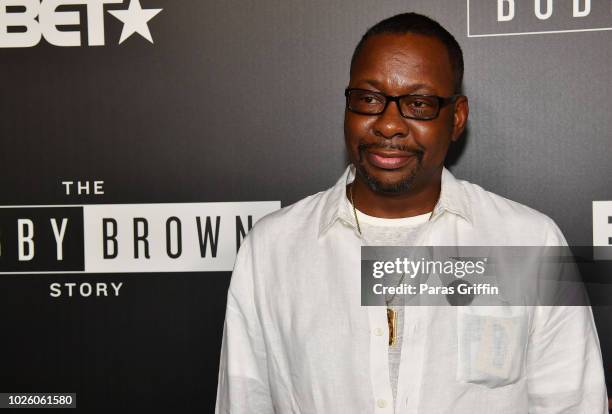 Singer Bobby Brown attends The "Bobby-Q" Atlanta Premiere Of "The Bobby Brown Story" at Atlanta Contemporary Arts Center on September 1, 2018 in...