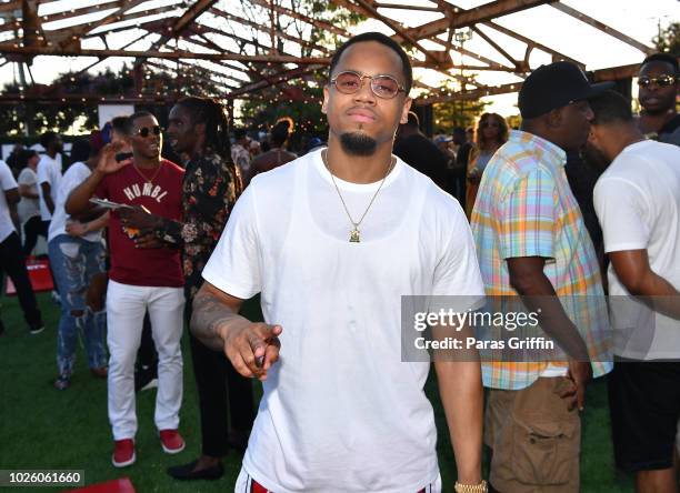 Actor Mack Wilds attends The "Bobby-Q" Atlanta Premiere Of "The Bobby Brown Story" at Atlanta Contemporary Arts Center on September 1, 2018 in...